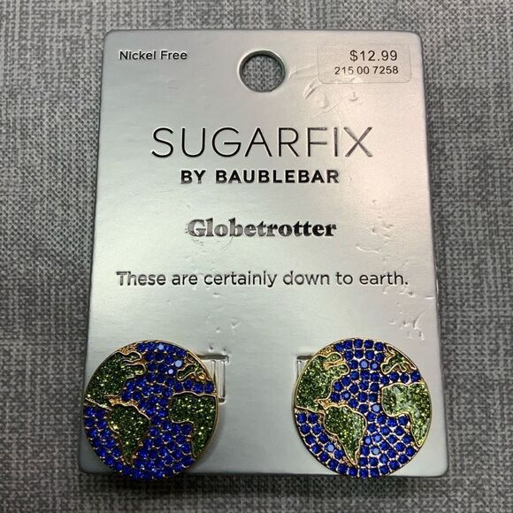 SugarFix By Baublebar Globetrotter Earrings Post Back Gold Tone Studs - Picture 3 of 11